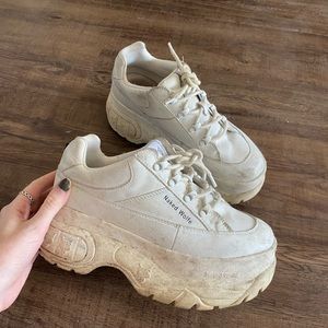 Naked Wolfe sporty white leather platform sneaker size 8.5